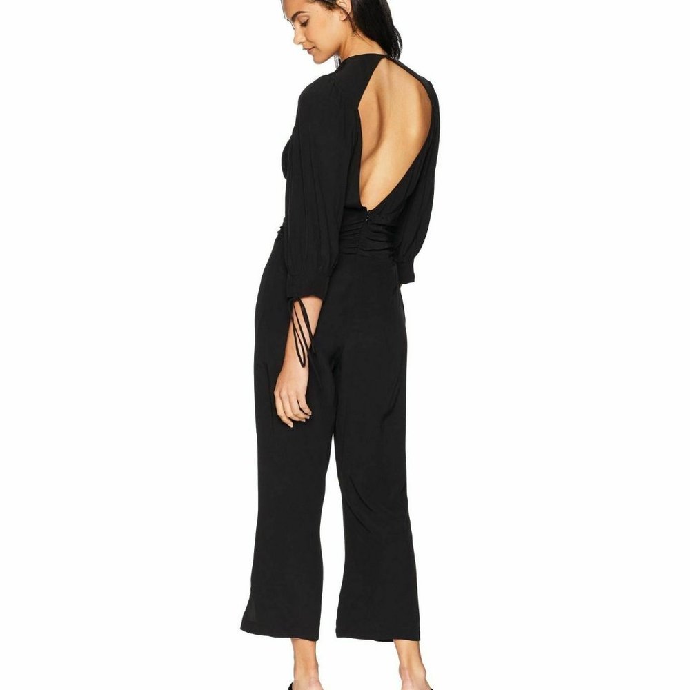 For Love And Lemons Georgi Plunge Jumpsuit Black Size XS NWT - Picture 11 of 14